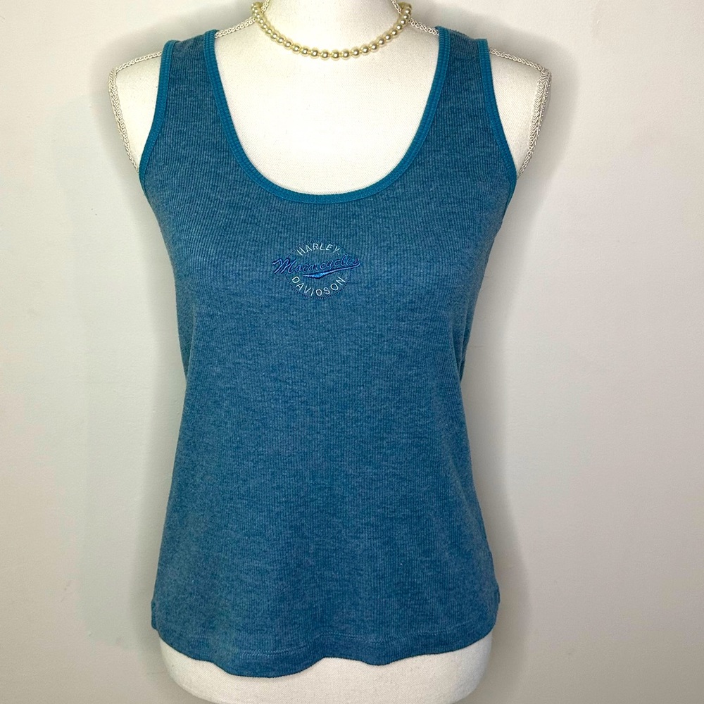 Harley Davidson women’s size medium tank. Blue.